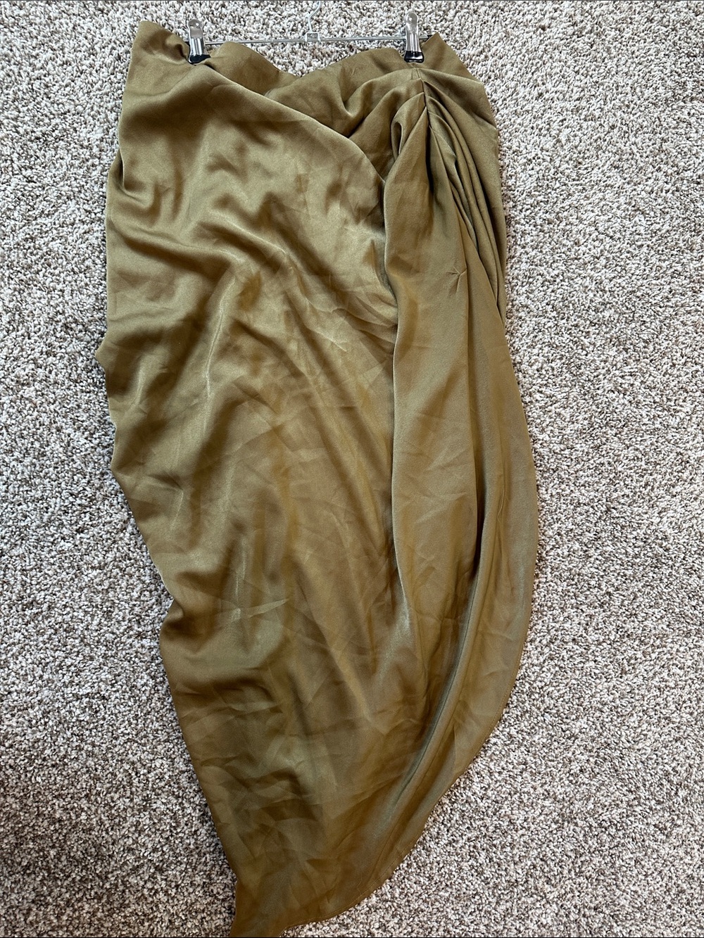 Olive Green Draped Skirt